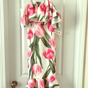 Floral off the shoulder midi dress